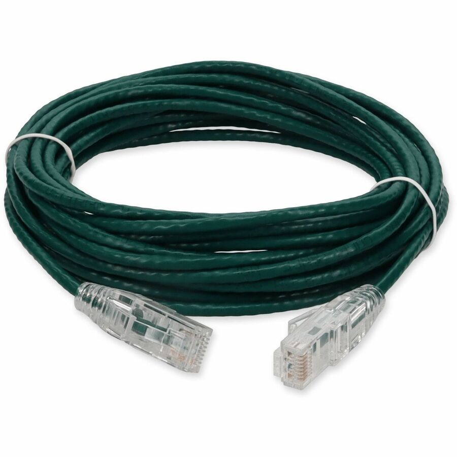 AddOn 30ft Green CAT 6 Slim PVC Ethernet Cable Snagless Clear-Claw RJ-45 M/M ADD-30FSLCAT6-GN