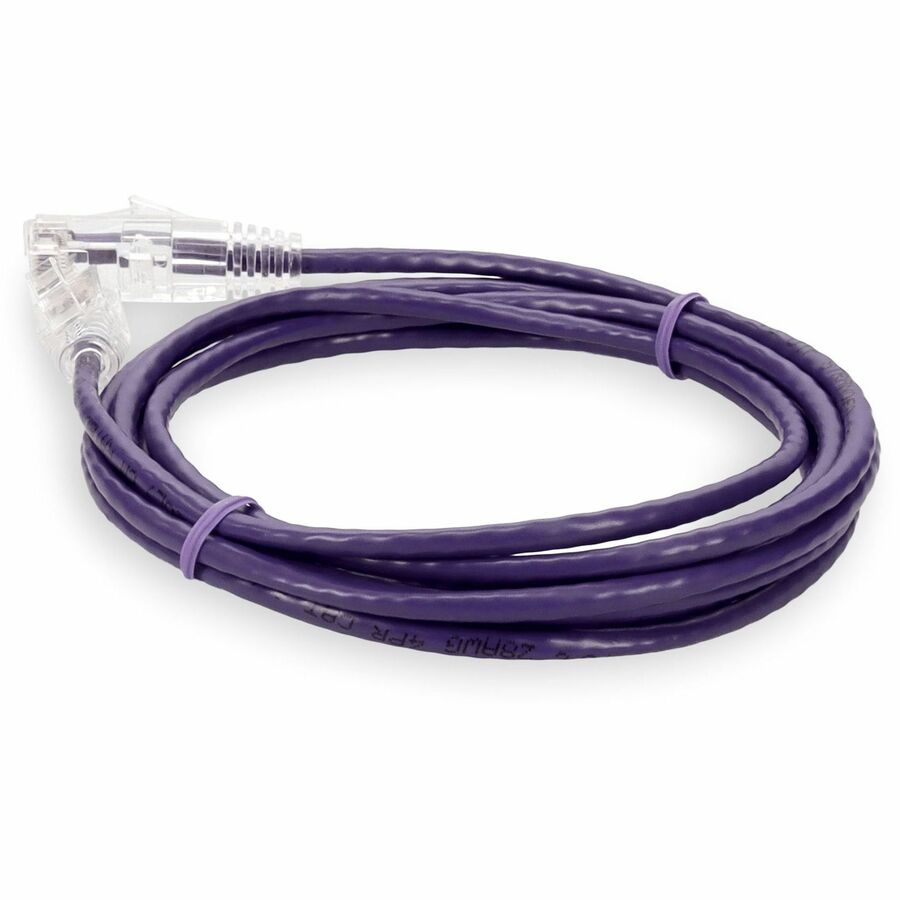 AddOn 5ft Purple CAT 6 Slim PVC Ethernet Cable Snagless Clear-Claw RJ-45 M/M ADD-5FSLCAT6-PE