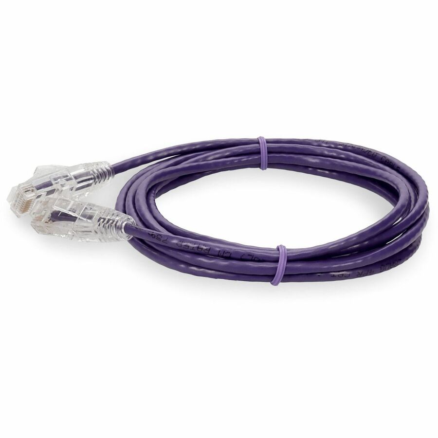 AddOn 5ft Purple CAT 6 Slim PVC Ethernet Cable Snagless Clear-Claw RJ-45 M/M ADD-5FSLCAT6-PE