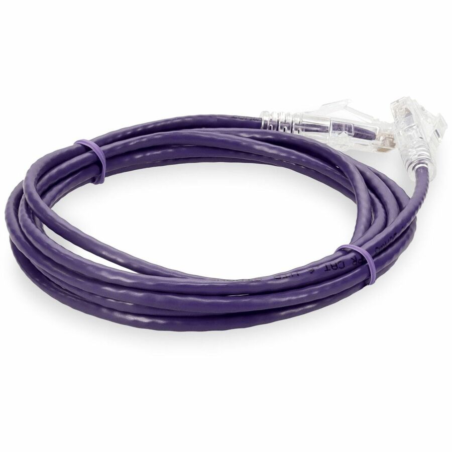 AddOn 5ft Purple CAT 6 Slim PVC Ethernet Cable Snagless Clear-Claw RJ-45 M/M ADD-5FSLCAT6-PE