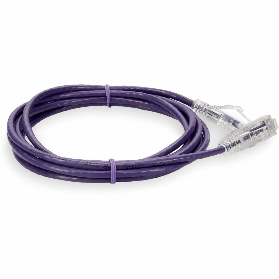 AddOn 5ft Purple CAT 6 Slim PVC Ethernet Cable Snagless Clear-Claw RJ-45 M/M ADD-5FSLCAT6-PE