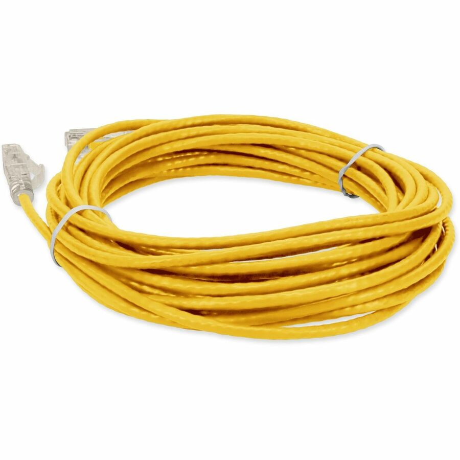 AddOn 40ft Yellow CAT 6 Slim PVC Ethernet Cable Snagless Clear-Claw RJ-45 M/M ADD-40FSLCAT6-YW