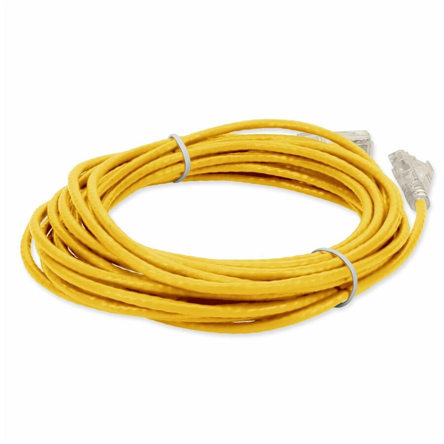 AddOn 40ft Yellow CAT 6 Slim PVC Ethernet Cable Snagless Clear-Claw RJ-45 M/M ADD-40FSLCAT6-YW