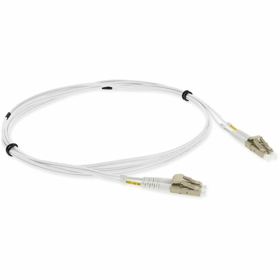 AddOn 1m LC (Male) to LC (Male) White OM4 Duplex Fiber OFNR (Riser-Rated) Patch Cable