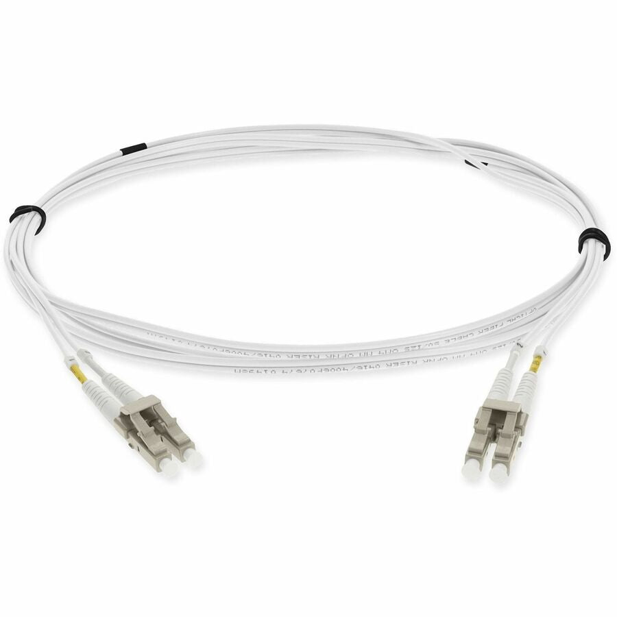 AddOn 1m LC (Male) to LC (Male) White OM4 Duplex Fiber OFNR (Riser-Rated) Patch Cable