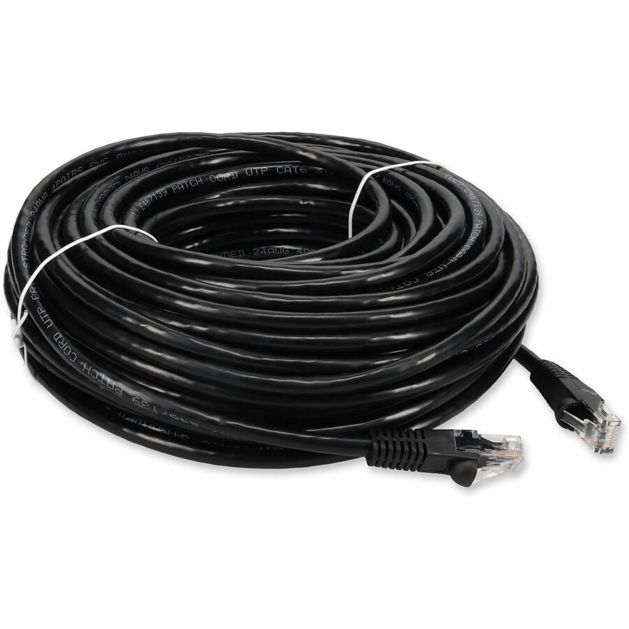 Addon Networks 100Ft Rj-45 (Male) To Rj-45 (Male) Black Cat6 Utp Pvc Copper Patch Cable