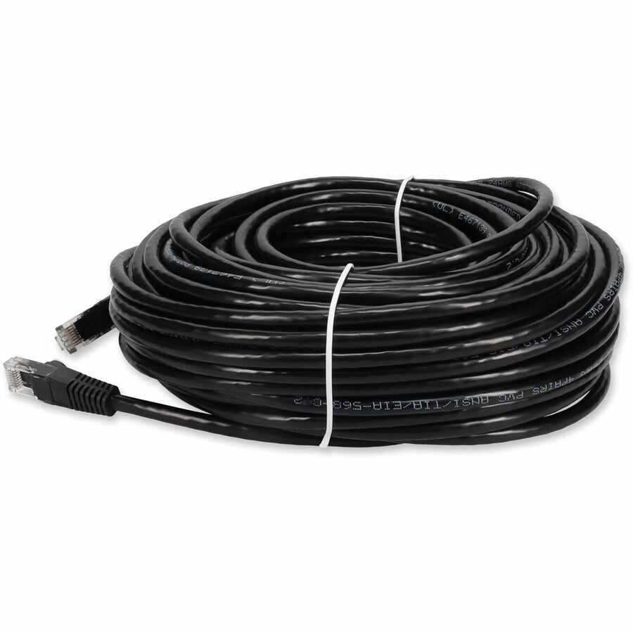 Addon Networks 100Ft Rj-45 (Male) To Rj-45 (Male) Black Cat6 Utp Pvc Copper Patch Cable