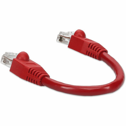 AddOn 6in Red CAT 6A PVC Ethernet Cable Snagless Bubble Boot RJ-45 M/M ADD-0-5FCAT6A-RD