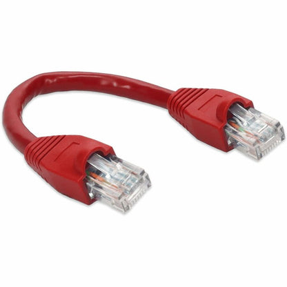 AddOn 6in Red CAT 6A PVC Ethernet Cable Snagless Bubble Boot RJ-45 M/M ADD-0-5FCAT6A-RD