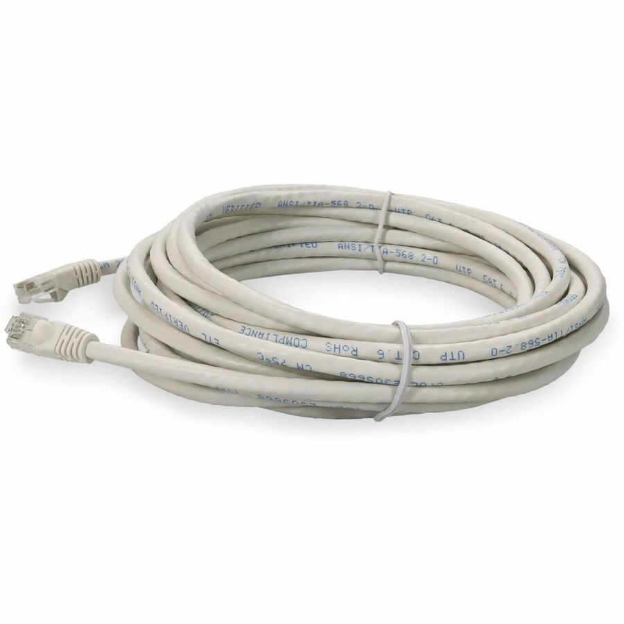 AddOn 40ft White CAT 6 PVC Ethernet Cable Snagless Bubble Boot RJ-45 M/M ADD-40FCAT6-WE