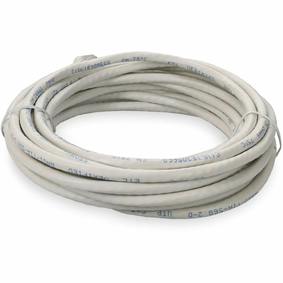 AddOn 40ft White CAT 6 PVC Ethernet Cable Snagless Bubble Boot RJ-45 M/M ADD-40FCAT6-WE