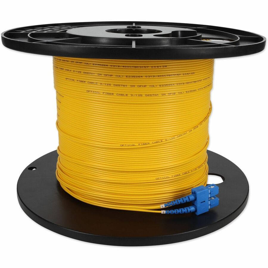 AddOn 64m LC (Male) to SC (Male) Straight Yellow OS2 Duplex Plenum Fiber Patch Cable ADD-SC-LC-64M9SMFP