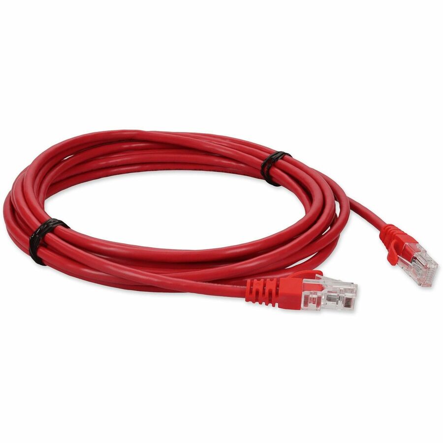 AddOn 15ft Red CAT 5E PVC Ethernet Cable Snagless Bubble Boot RJ-45 M/M ADD-15FCAT5E-RD