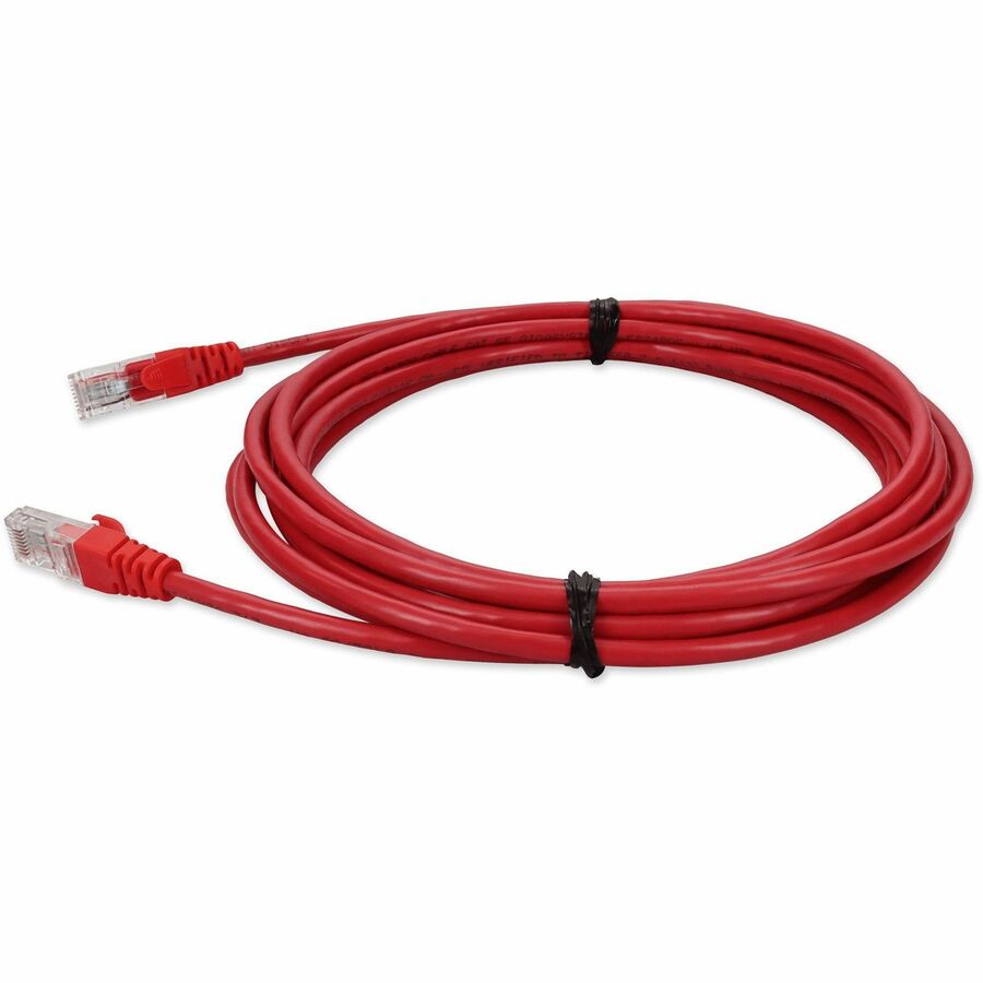 AddOn 15ft Red CAT 5E PVC Ethernet Cable Snagless Bubble Boot RJ-45 M/M ADD-15FCAT5E-RD