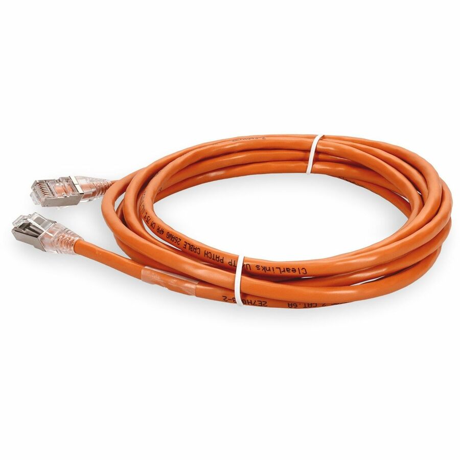 AddOn 5ft Orange CAT 6A Shielded PVC Ethernet Cable Snagless Bubble Boot RJ-45 M/M ADD-5FCAT6AS-OE