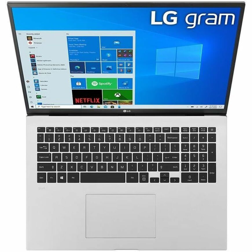 Lg Gram 17Z90P-N.Aps5U1 Notebook 43.2 Cm (17") Wqxga Intel® Core™ I7 16 Gb Lpddr4X-Sdram 512 Gb Ssd Wi-Fi 6 (802.11Ax) Windows 10 Pro Silver