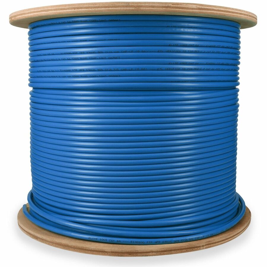 AddOn 1000ft Non-Terminated Blue Cat6A STP Plenum-Rated Copper Patch Cable ADD-CAT6A1KSP-BE