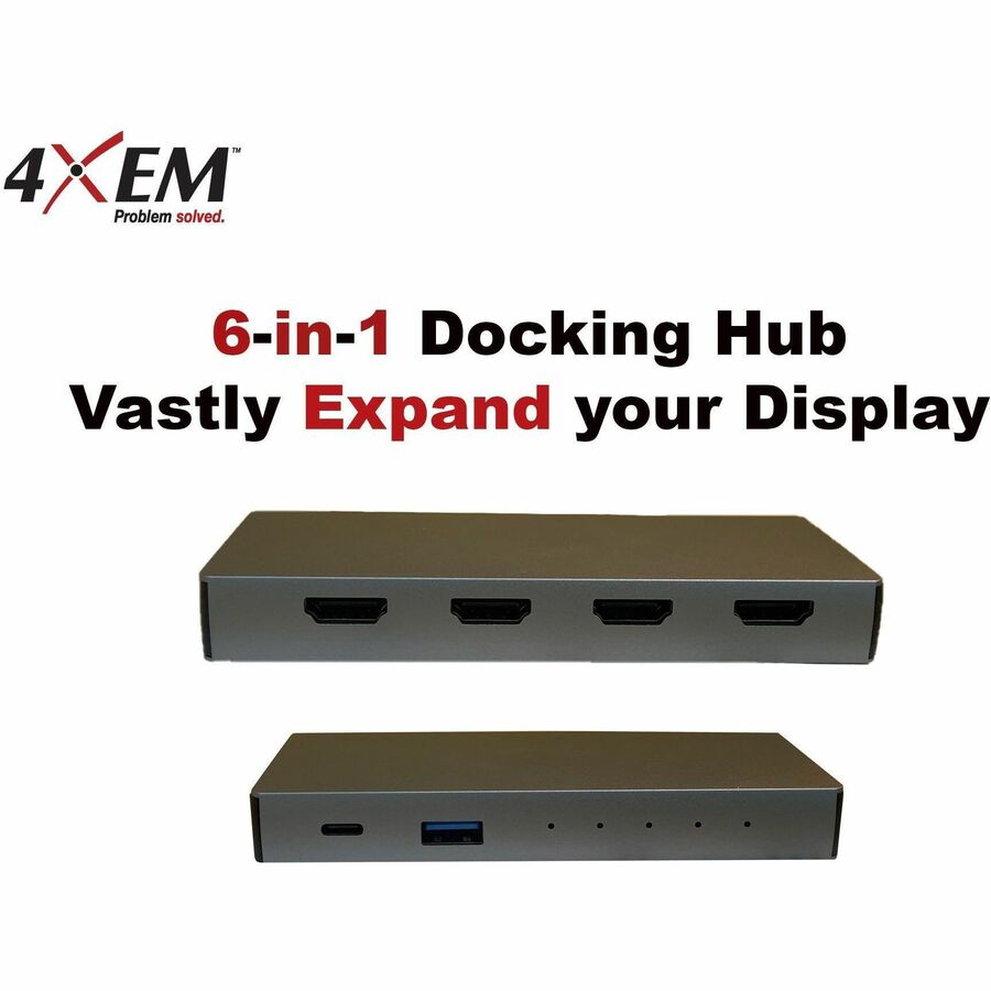 4XEM 6-in-1 4 HDMI port USB-C Dock 4XUSBCHUB09