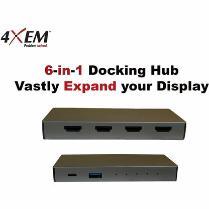 4XEM 6-in-1 4 HDMI port USB-C Dock 4XUSBCHUB09