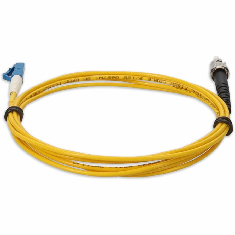 AddOn 5m LC (Male) to ST (Male) Straight Yellow OS2 Simplex Plenum Fiber Patch Cable ADD-ST-LC-5MS9SMFP