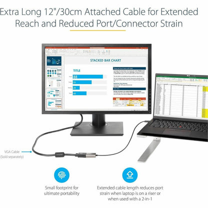 Startech.Com Usb C To Vga Adapter - 1080P Usb Type-C To Vga Adapter Dongle - Usb-C (Dp Alt Mode)