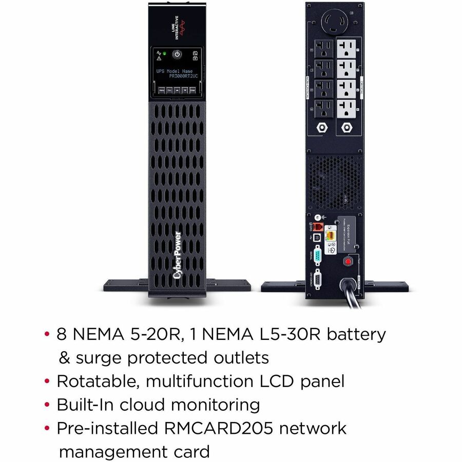 CyberPower PR3000RT2UC New Smart App Sinewave UPS Systems - 3000VA/3000W, 120 VAC, NEMA L5