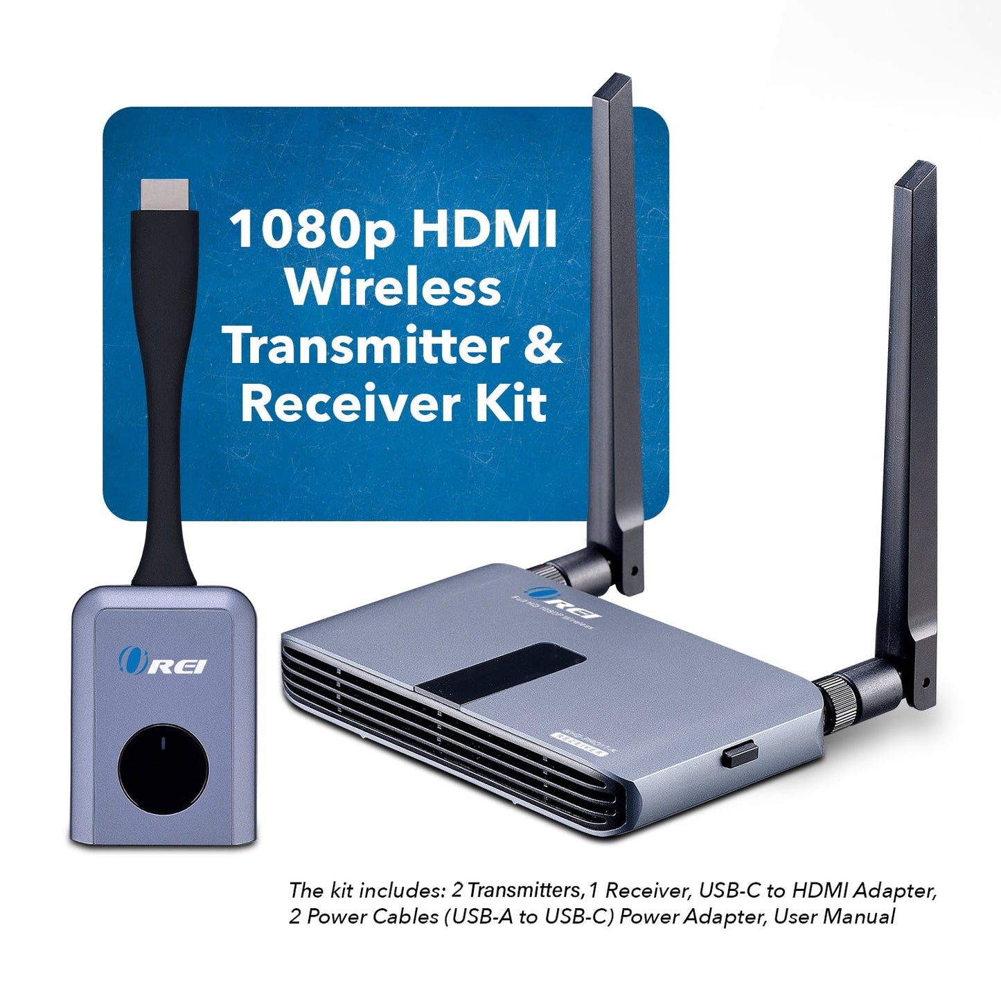 1080p 2x1 Wireless Transmitter & Receiver Up To 100ft - Perfect for Transmission from Laptop (WHD-PRO2T-K)