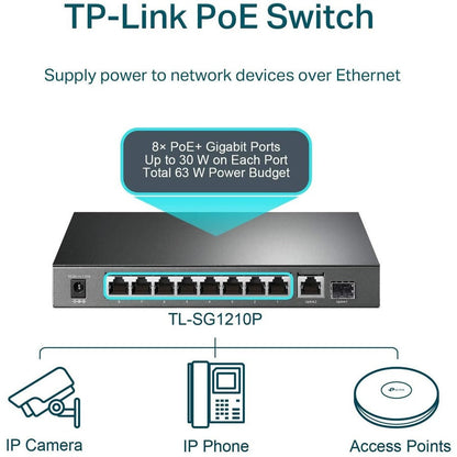 10Port Gigabit Desktop Switch,With 8Port Poe