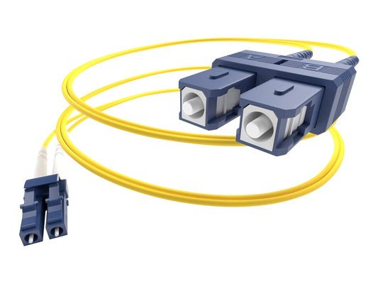 12 Meter Lc-Sc Singlemode Fiber Optic Cable, Yellow, Ofnr, 9/125 Micron, Single-