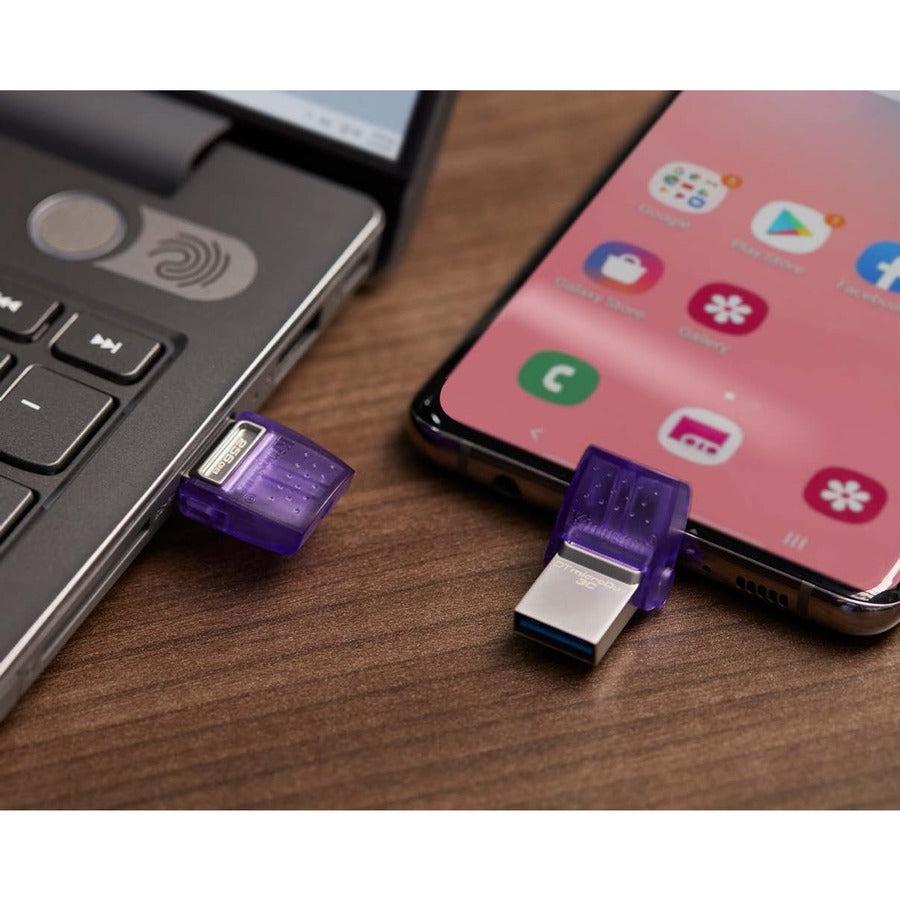 128Gb Datatraveler Microduo 3C,200Mb/S Dual Usb-A + Usb-C