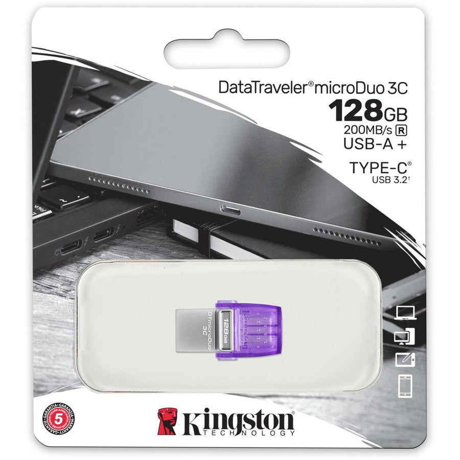 128Gb Datatraveler Microduo 3C,200Mb/S Dual Usb-A + Usb-C