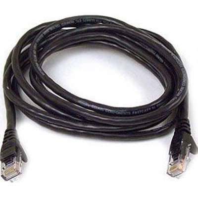 12Ft Cat5E Snagless Patch Cable, Utp, Black Pvc Jacket, 24Awg, T568B, 50 Micron,