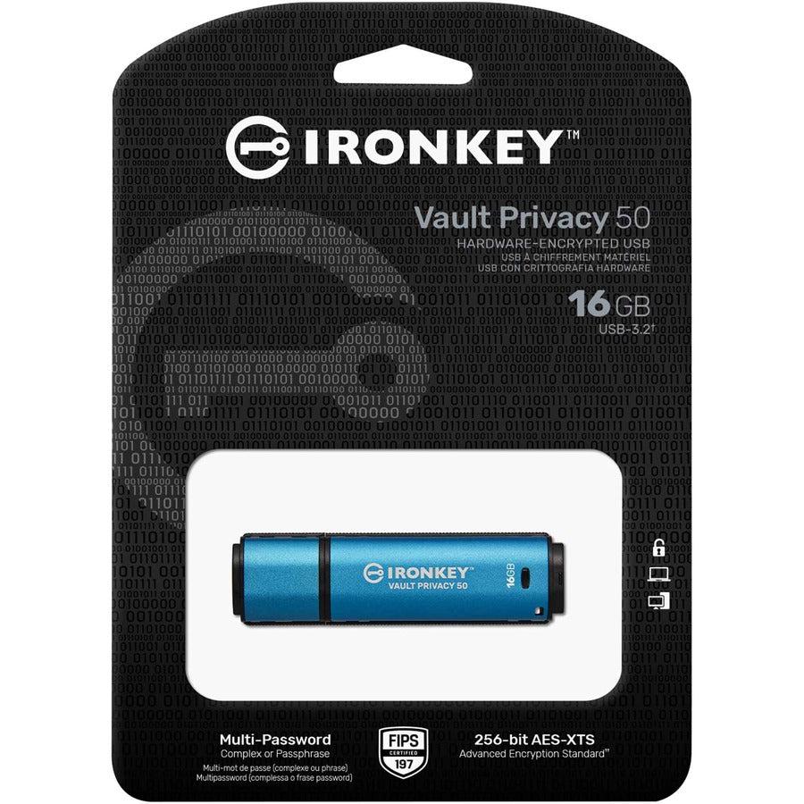 16Gb Ironkey Vault Privacy 50,Aes-256 Encrypted Fips 197