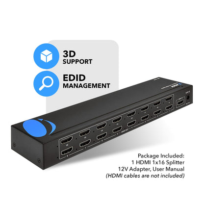 1x16 HDMI Splitter : 1-In 16-Out, 1080p, EDID (HD-1016)