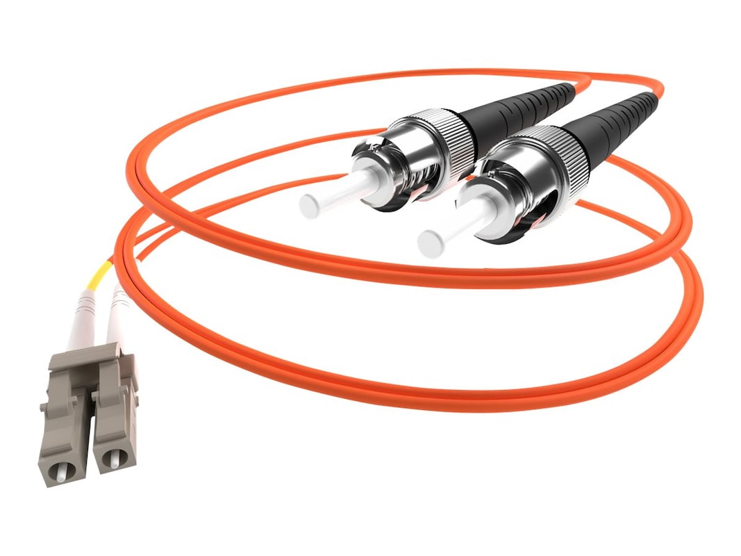 2 Meter Lc-St Om1 1Gig Fiber Optic Cable, Orange, Ofnr, 62.5/125 Micron, Multimo