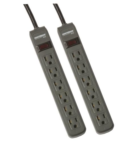 2 Pack Power Strips with 3ft Cord- 241J MM-MMS362P