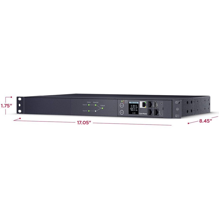 20A/200V-240V Switched Ats Pdu,1U 10 Iec Outlets 2 X L6-20P