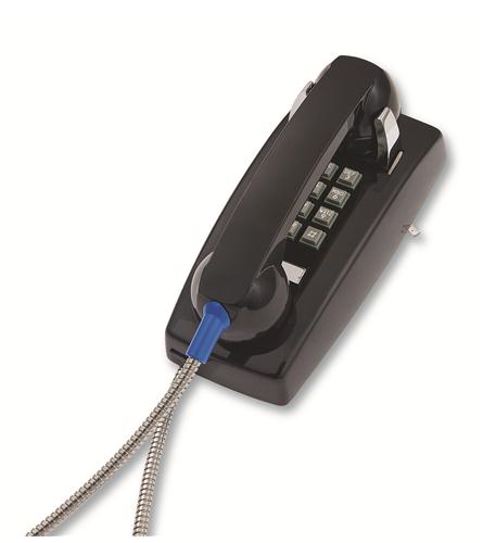 255400AHC20M Wall Phone w/Metal Cradle ITT-2554-AHC-BK