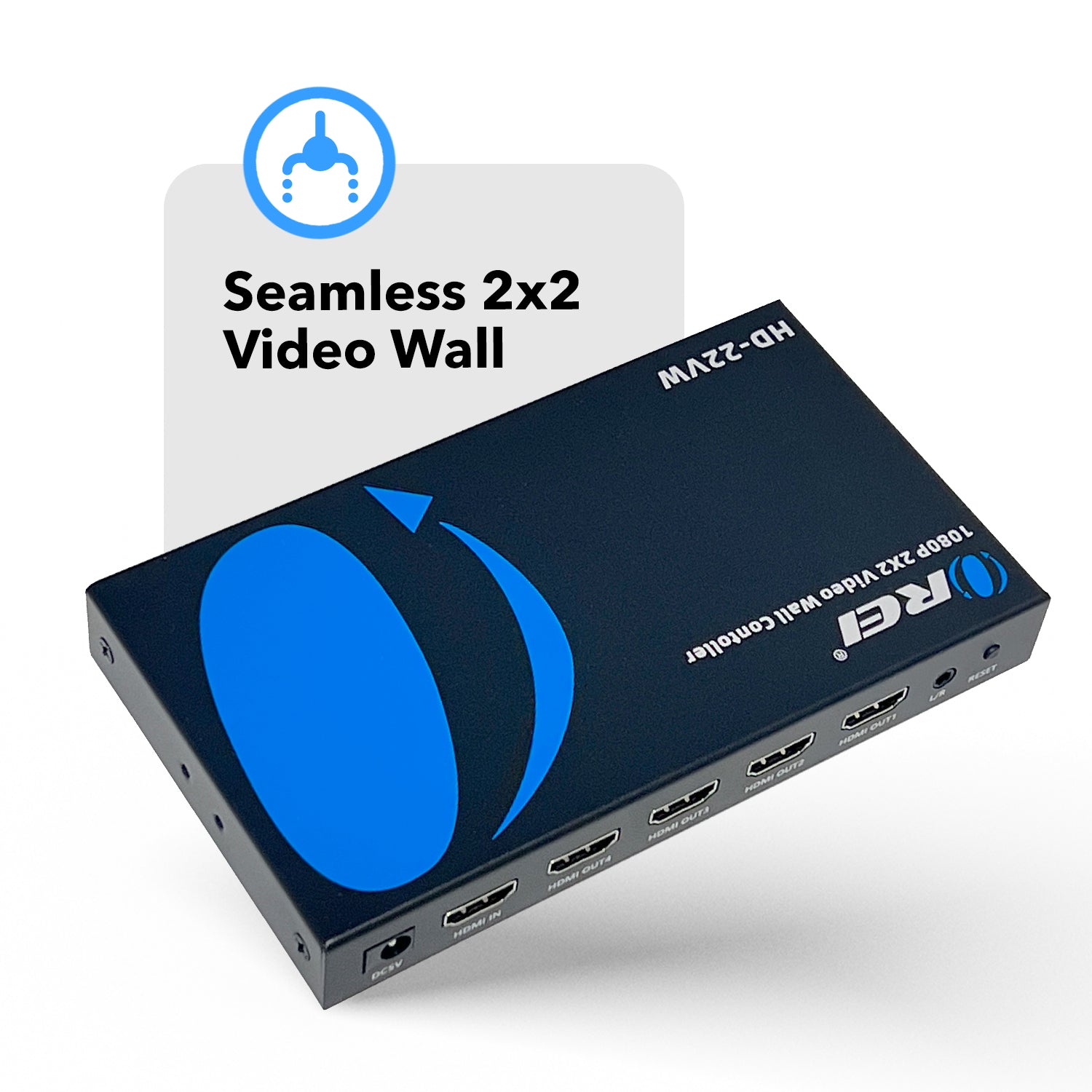 2x2 Full HD Video Wall Controller with Audio Extraction & RS-232 (HD-22VW)