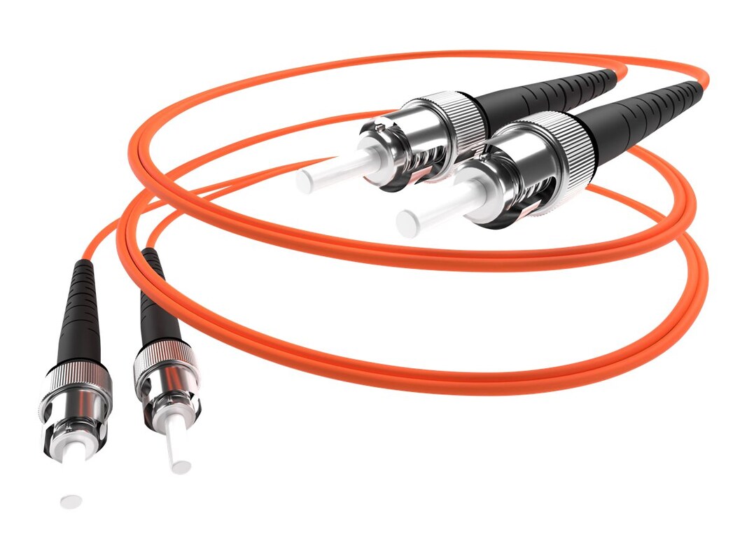 3 Meter St-St Om2 1Gig Fiber Optic Cable, Orange, Ofnr, 50/125 Micron, Multimode
