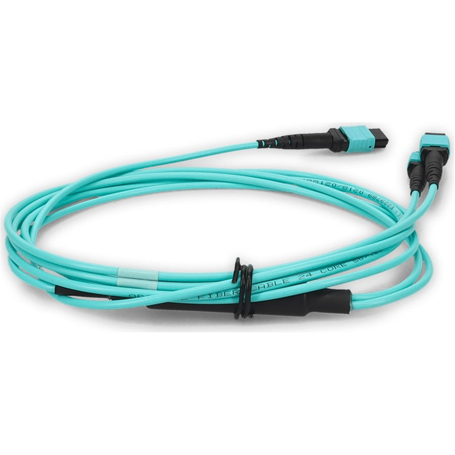 30M 2Xmpo-16/Mpo F/F Fanout Cbl,16Strand Aqua Om4 Lszh