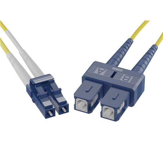 4 Meter Lc-Sc Singlemode Fiber Optic Cable, Yellow, Ofnr, 9/125 Micron, Single-M