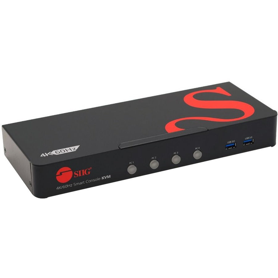 4 Port 4K 60Hz Displayport 1.2 Kvm Switch With Usb 3.0 And Multi-Media Ports