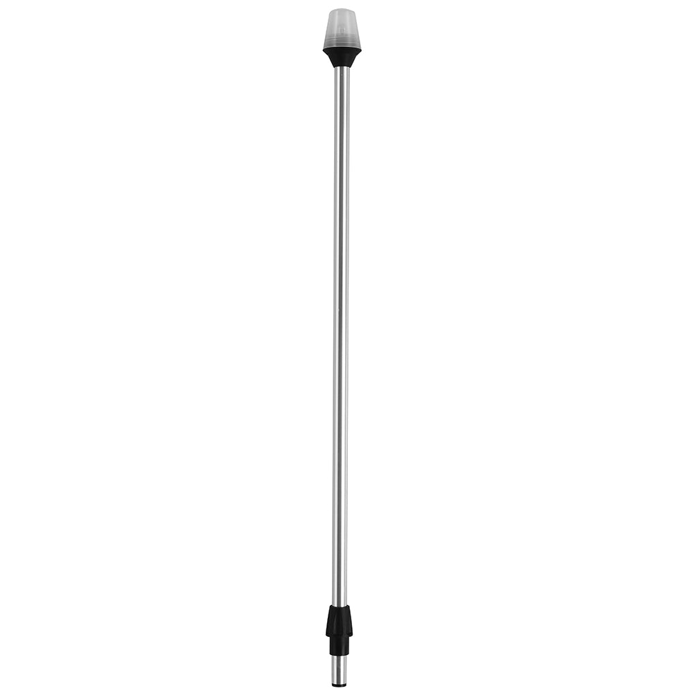 Attwood Frosted Globe All-Around Pole Light w/2-Pin Locking Collar Pole - 12V - 30"