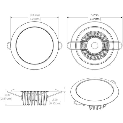 Lumitec Mirage - Flush Mount Down Light - Glass Finish/No Bezel - Warm White Dimming