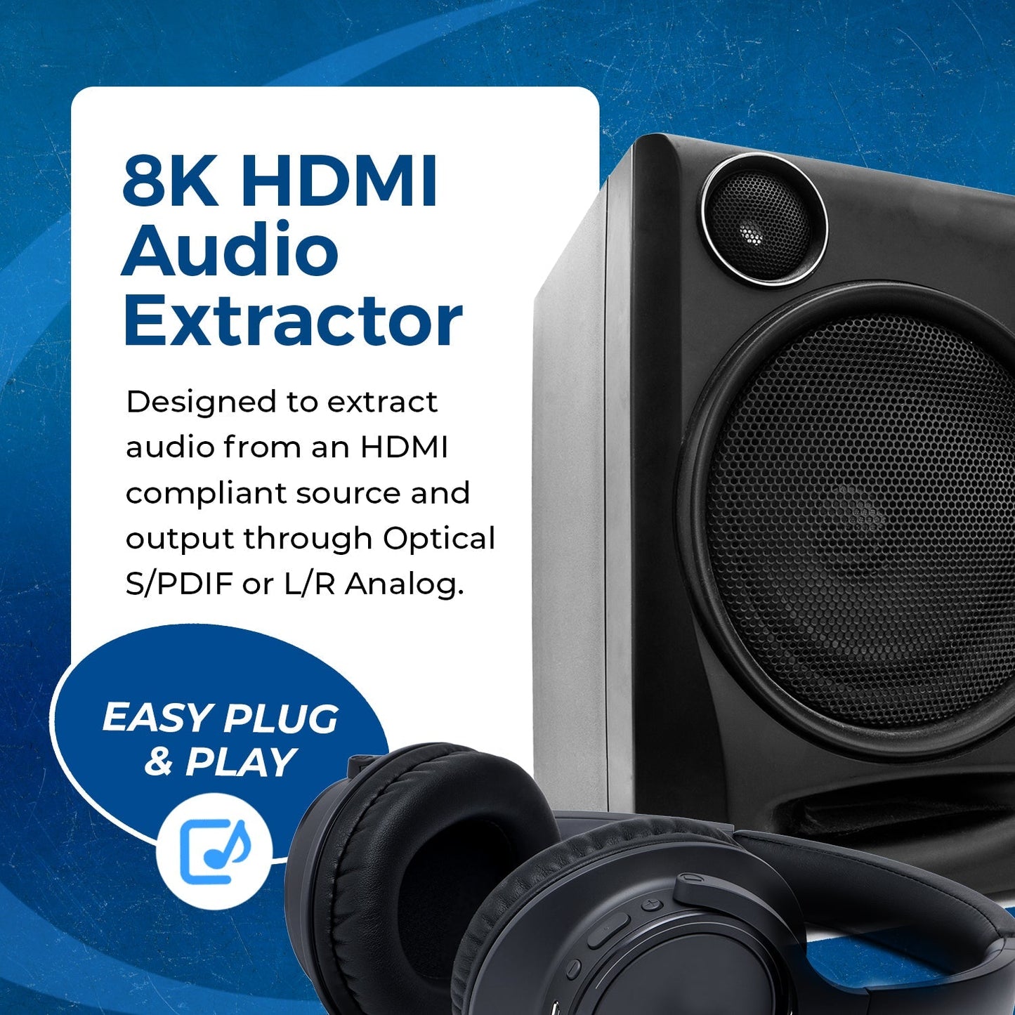 48Gbps 8K Audio Extractor with S/PDIF and L/R output, Dolby Vision (BKA-1)