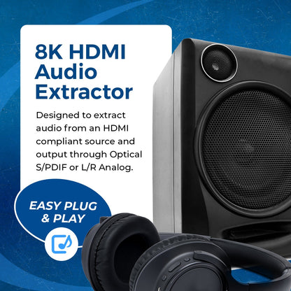 48Gbps 8K Audio Extractor with S/PDIF and L/R output, Dolby Vision (BKA-1)