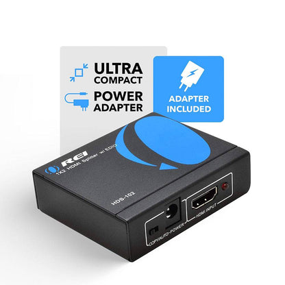 4K 1x2 HDMI Splitter: 1-in 2-out, EDID (HDS-102)