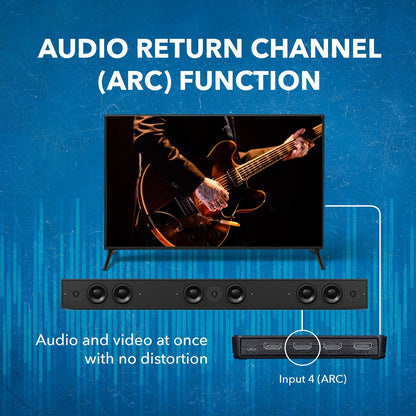 4K ARC 4x1 HDMI Switcher - Supports 4K @ 60Hz, Connect Sound bar With ARC (UHD-401ARC)