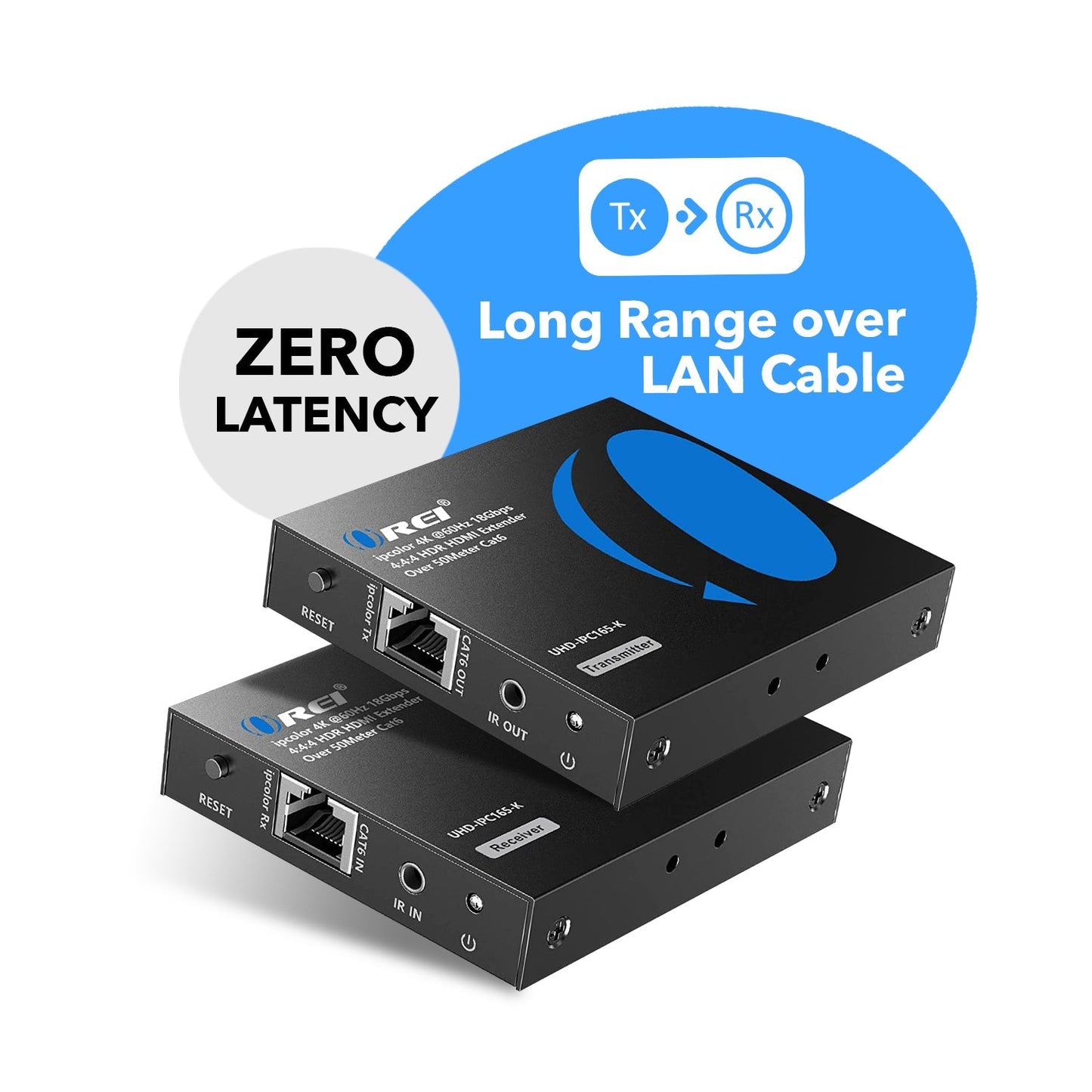 4K HDMI Extender Balun by OREI Upto 165 Feet - UltraHD 4K @ 60Hz 4:4:4 Over Single CAT6/7 (UHD-IPC165-K)